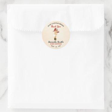 Little Firefighter Red Baby Shower Thank You Classic Round Sticker