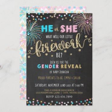Little Firework Gender Reveal Invitation