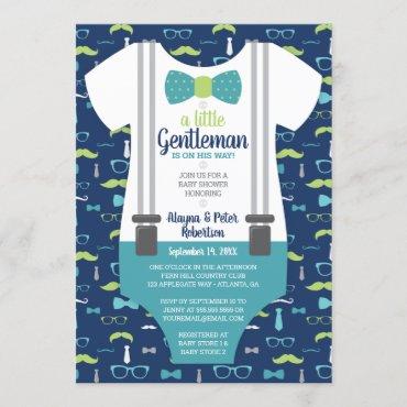 Little Gentleman Baby Shower Invitation, Bow Tie Invitation