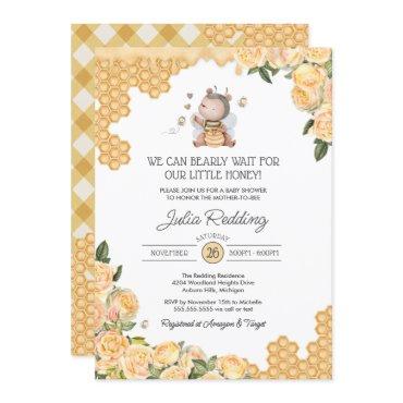 Little Honey Bear & Bee Yellow Floral