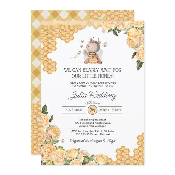 Little Honey Bear & Bee Yellow Floral