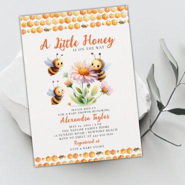 Little Honey Cute Bees Wildflower Baby Girl Shower
