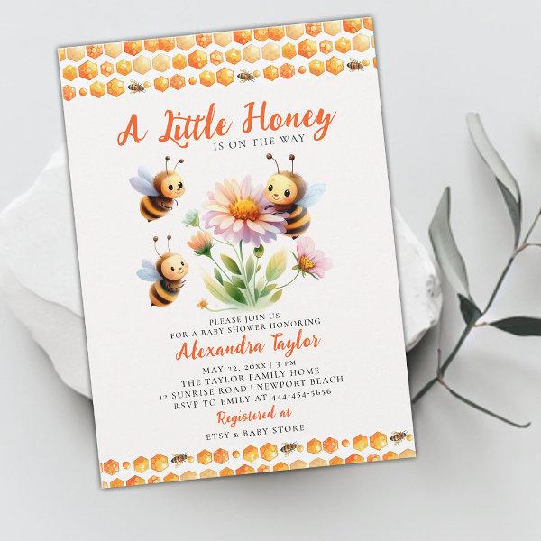 Little Honey Cute Bees Wildflower Baby Girl Shower