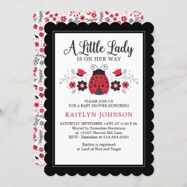 Little Lady Ladybug Baby Shower Invitation