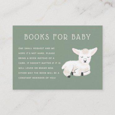 Little Lamb Baby Shower Book Request Enclosure Card