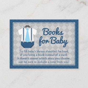 Little Man Baby Shower Book Request Enclosure Card