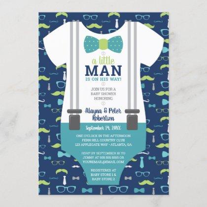 Little Man Baby Shower Invitation, Bow Tie Invitation