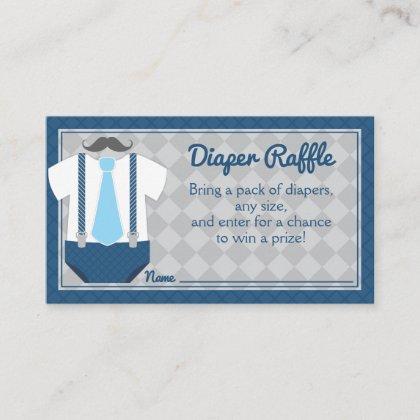 Little Man Diaper Raffle Baby Shower Enclosure Card