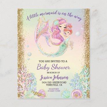  Little Mermaid Watercolor Baby Shower Budget