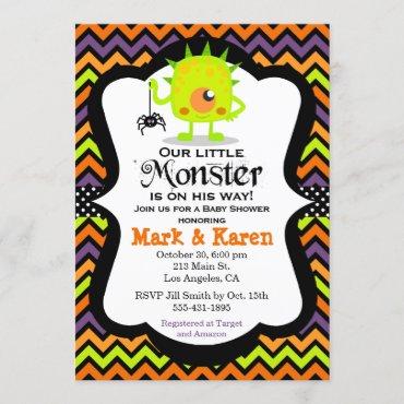 Little Monster Halloween Baby Shower Invitation