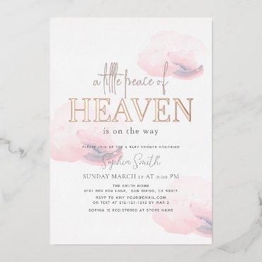 Little Peace of Heaven Pink Cloud Girl Baby Shower Foil
