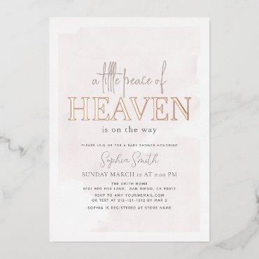 Little Peace of Heaven Pink Sky Girl Baby Shower Foil