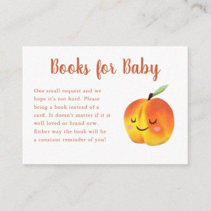 Little Peach Baby Shower Book Request Enclosure Card