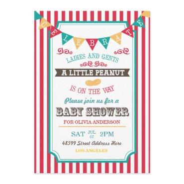 Little Peanut Circus Baby Shower Invite