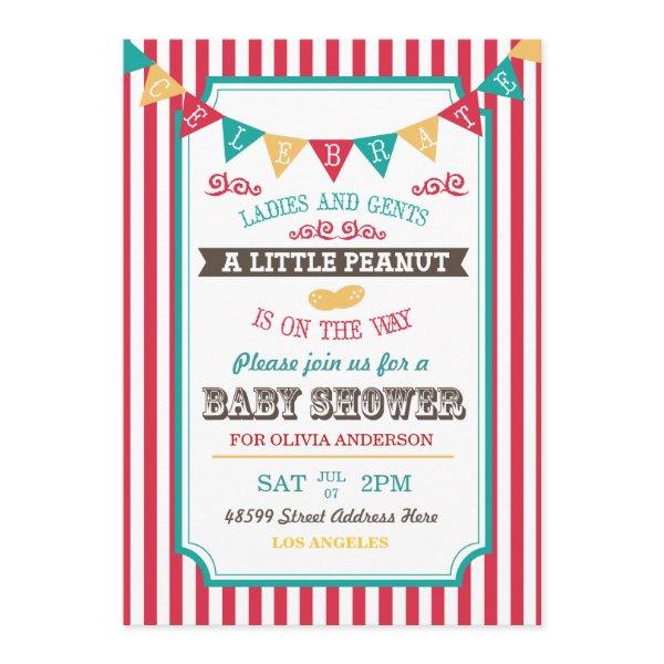 Little Peanut Circus Baby Shower Invite