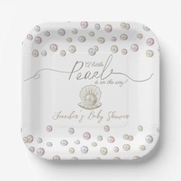 Little Pearl Seashell Under the Sea Baby Shower  Paper Plates