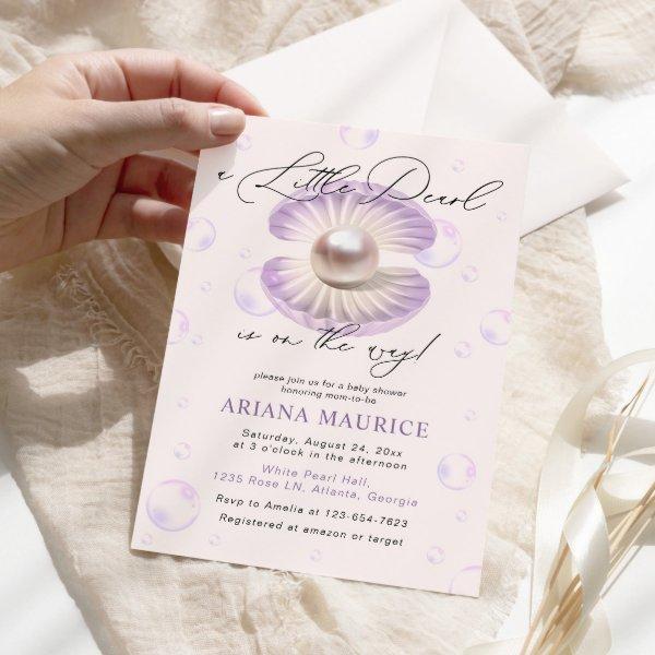 Little Pearl Watercolor Purple Shell