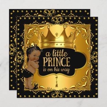 Little Prince Baby Shower Gold Foil Crown Ethnic