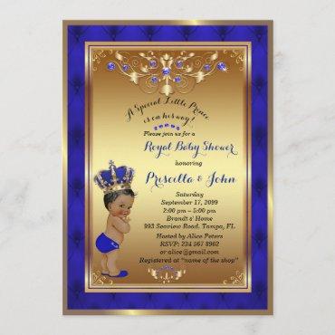 Little Prince Baby Shower Invitation, Royal Blue 2 Invitation