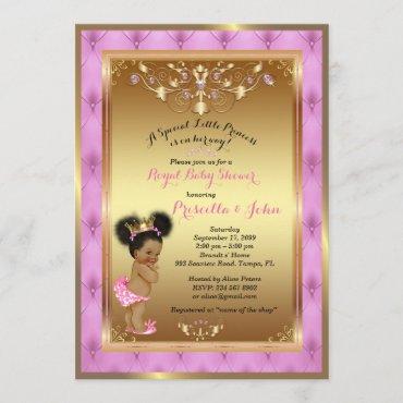 Little Princess Baby Shower Invitation, Pink, gold Invitation