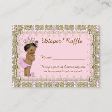Little Princess Diaper Raffle Tickets, pink Enclosure Card