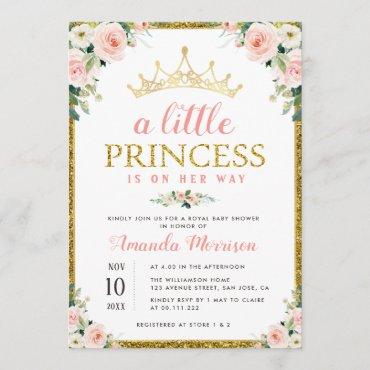 little princess girl baby shower invitation