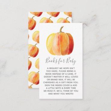 Little Pumpkin Baby Shower Book Request Enclosure Card