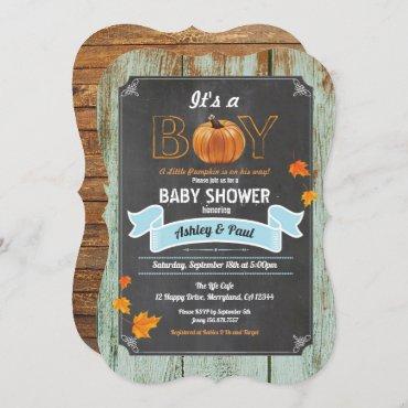 Little pumpkin baby shower rustic wood chalkboard