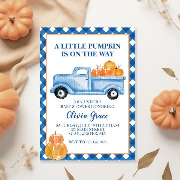 Little Pumpkin Blue truck Fall
