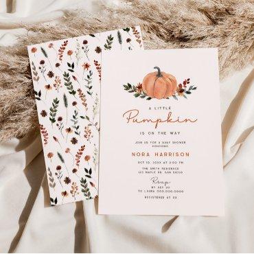 Little Pumpkin Fall Wildflower Pattern