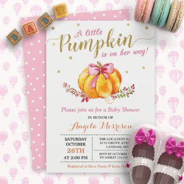 Little Pumpkin Girl Gold Pink Fall