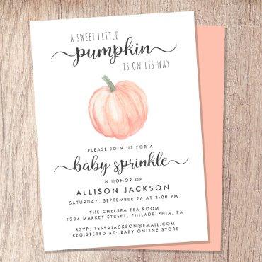 Little Pumpkin Orange Watercolor Baby Sprinkle