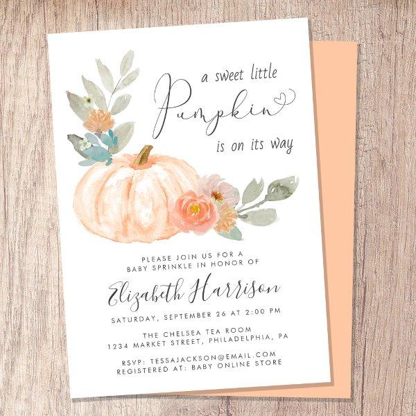 Little Pumpkin Watercolor Baby Sprinkle