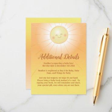 Little Ray of Sunshine Baby Shower  Enclosure Card