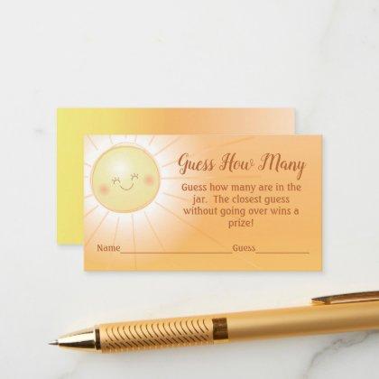 Little Ray of Sunshine Baby Shower Enclosure Card