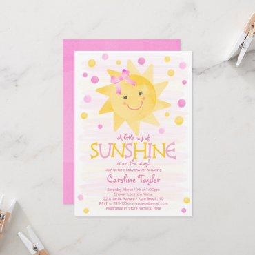 Little Ray of Sunshine Watercolor Baby Shower Invitation