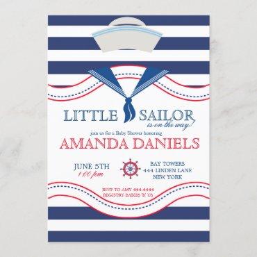 Little Sailor Nautical Baby Shower invitations