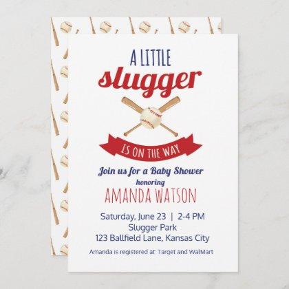 Little Slugger Baby Shower Invitation