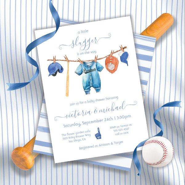 Little slugger Baseball Clothesline Baby Shower In