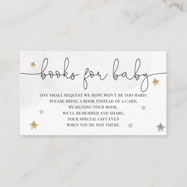 Little Star Baby Shower Books For Baby Grey Gold Enclosure Card