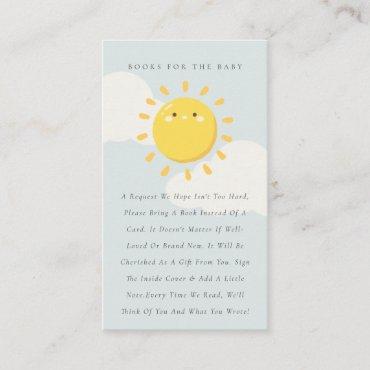 Little Sunshine Blue Books for Baby Shower Enclosure Card