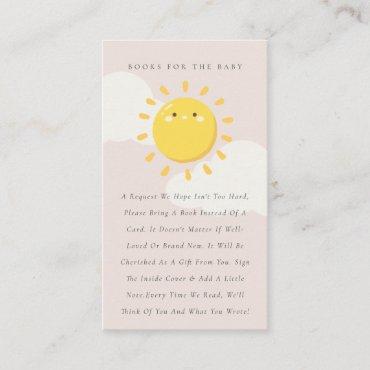 Little Sunshine Blush Books for Baby Shower Enclosure Card