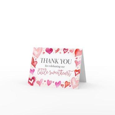 Little Sweetheart Thank You Card Birthday or Baby