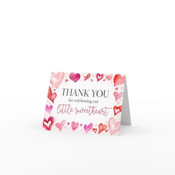 Little Sweetheart Thank You Card Birthday or Baby