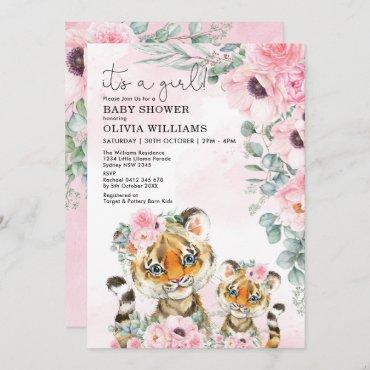 Little Tiger Pink Floral Greenery Girl