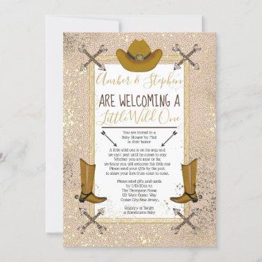 Little Wild One Rustic Western Baby Shower by Mail Invitation