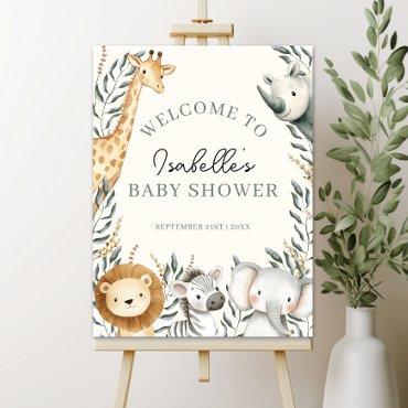 Little Wild One Safari Baby Shower Welcome Sign