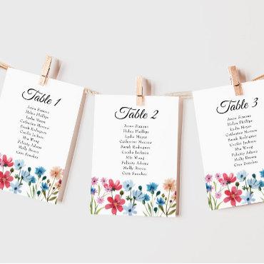 Little Wildflower Baby Shower Seating Chart Cards