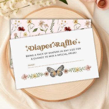 Little Wildflower Diaper Raffle Baby Shower Game  Enclosure Card