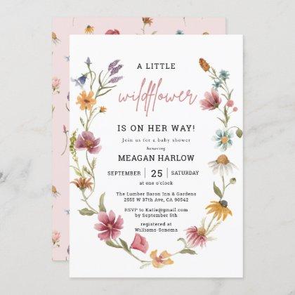 Little Wildflower Floral Baby Shower Invitation